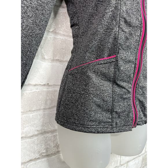 Energie Gray Athletic Full Zip Jacket Pink Zipper - Picture 5 of 11